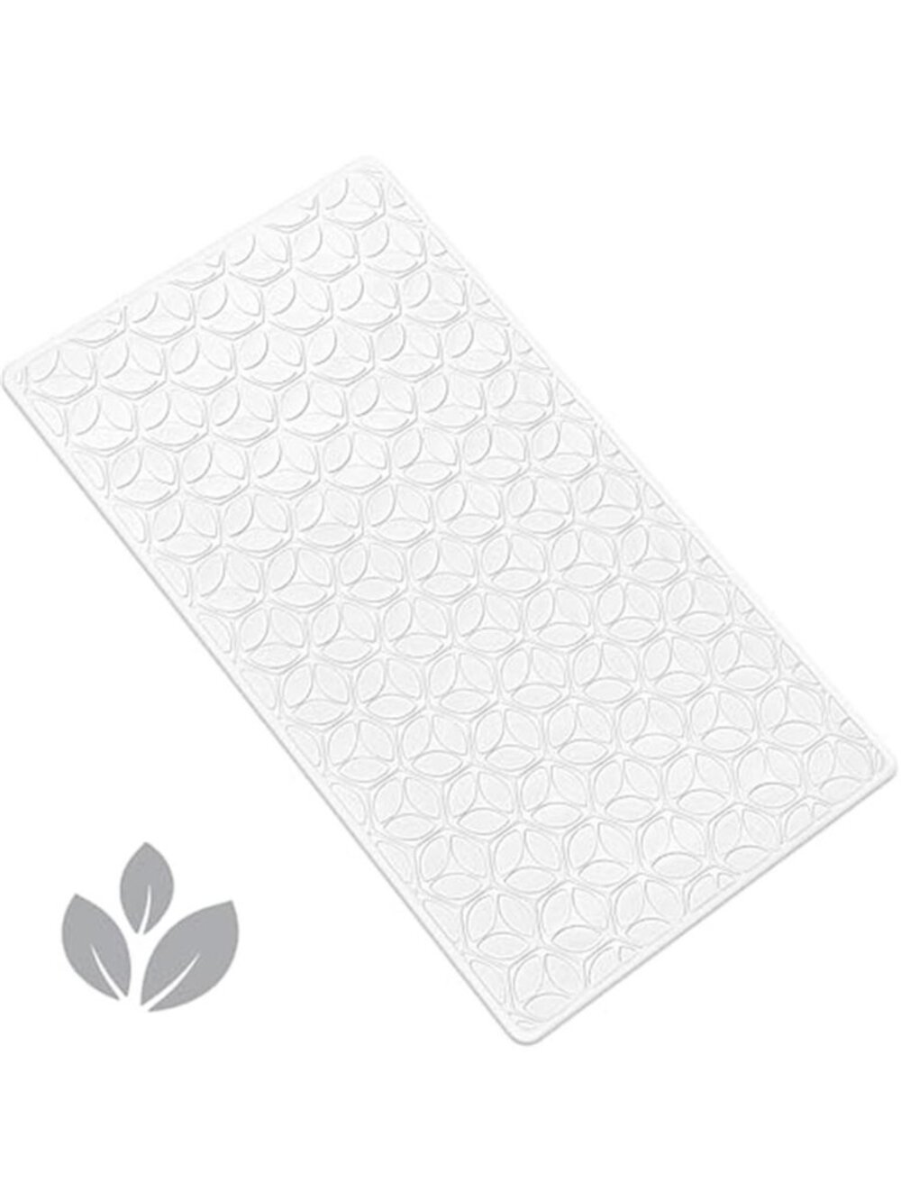 Non Slip Rubber Bath Mat Leaf Design Suction Cup Anti Slip Shower Mat White